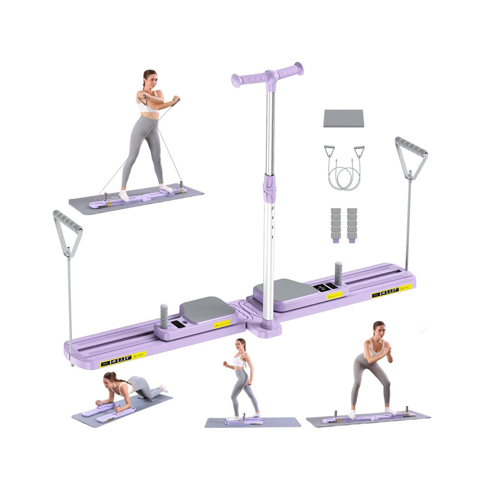 Pilates Board, Multifunctional Workout Equipment with Resistance Bands Core